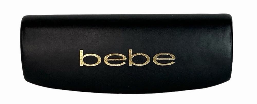 Bebe Black Hard Eyeglass Case Gold Logo Sunglasses Glasses Protective Clamshell